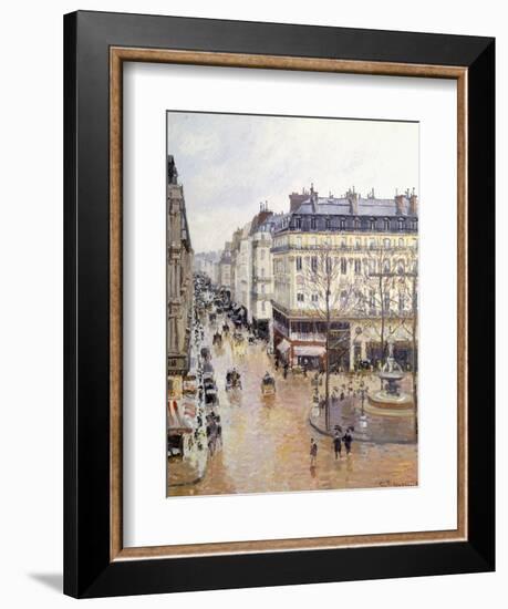 Rue Saint Honore, Afternoon, Rain Effect-Camille Pissarro-Framed Giclee Print