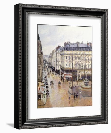 Rue Saint Honore, Afternoon, Rain Effect-Camille Pissarro-Framed Giclee Print