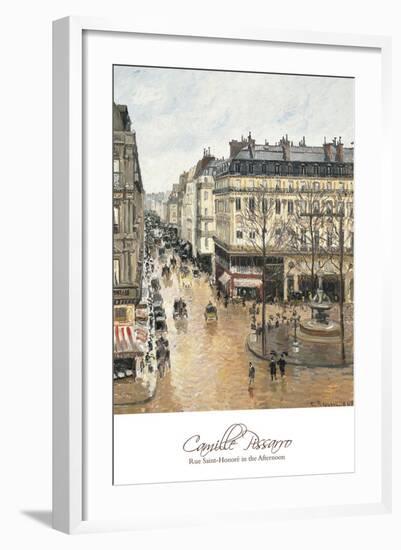 Rue Saint-Honoré in the Afternoon. Effect of Rain, 1897-Camille Pissarro-Framed Art Print