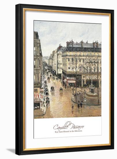 Rue Saint-Honoré in the Afternoon. Effect of Rain, 1897-Camille Pissarro-Framed Art Print