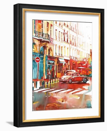 Rue Saint-Jacques near Pantheon, Paris-Maja Wronska-Framed Giclee Print
