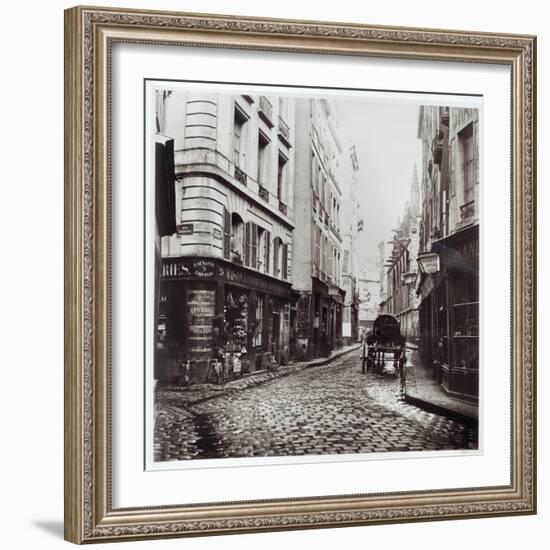 Rue Saint-Severin, from the Rue De La Harpe, Paris, 1858-78-Charles Marville-Framed Giclee Print