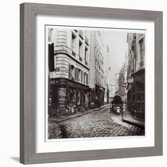 Rue Saint-Severin, from the Rue De La Harpe, Paris, 1858-78-Charles Marville-Framed Giclee Print