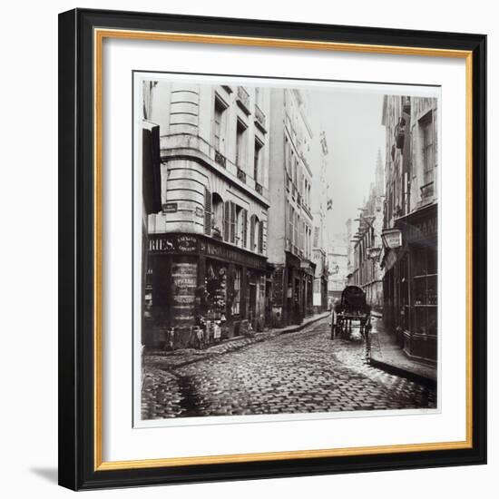 Rue Saint-Severin, from the Rue De La Harpe, Paris, 1858-78-Charles Marville-Framed Giclee Print