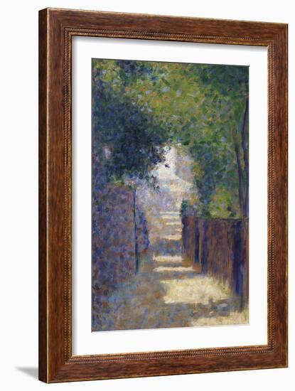 Rue St. Vincent in Spring, C.1884-Georges Seurat-Framed Giclee Print