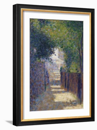 Rue St. Vincent in Spring, C.1884-Georges Seurat-Framed Giclee Print