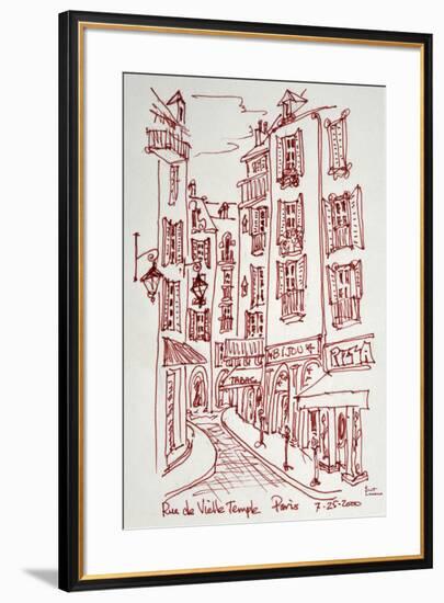 Rue Vieille du Temple in Paris is one of the many narrow streets in Le Marais.-Richard Lawrence-Framed Photographic Print