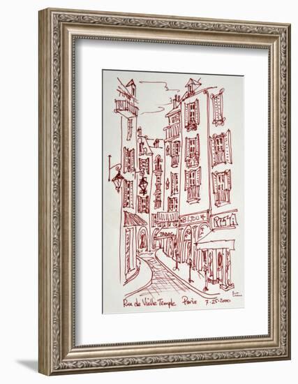 Rue Vieille du Temple in Paris is one of the many narrow streets in Le Marais.-Richard Lawrence-Framed Photographic Print