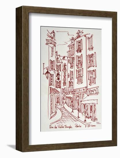Rue Vieille du Temple in Paris is one of the many narrow streets in Le Marais.-Richard Lawrence-Framed Photographic Print