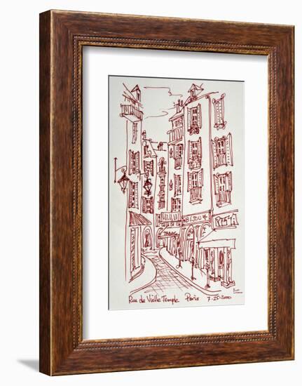 Rue Vieille du Temple in Paris is one of the many narrow streets in Le Marais.-Richard Lawrence-Framed Photographic Print