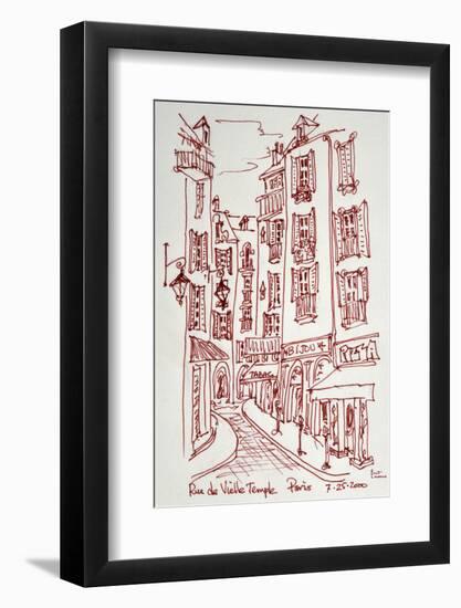 Rue Vieille du Temple in Paris is one of the many narrow streets in Le Marais.-Richard Lawrence-Framed Photographic Print