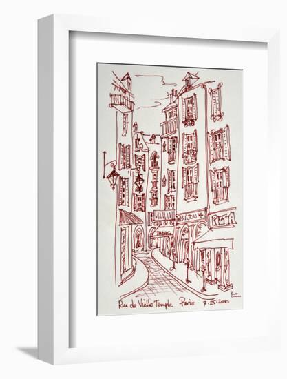 Rue Vieille du Temple in Paris is one of the many narrow streets in Le Marais.-Richard Lawrence-Framed Photographic Print