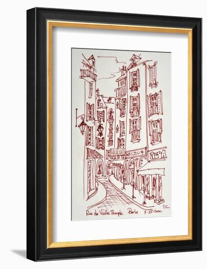 Rue Vieille du Temple in Paris is one of the many narrow streets in Le Marais.-Richard Lawrence-Framed Photographic Print