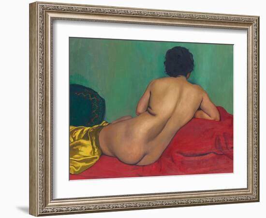 Rückenakt auf einem roten Kanapee. 1925-Felix Vallotton-Framed Giclee Print