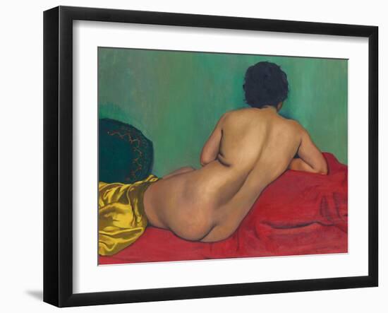 Rückenakt auf einem roten Kanapee. 1925-Felix Vallotton-Framed Giclee Print