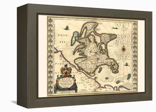 Rügen Island And Duchy-Willem Janszoon Blaeu-Framed Stretched Canvas