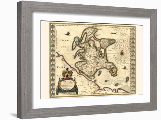 Rügen Island And Duchy-Willem Janszoon Blaeu-Framed Art Print