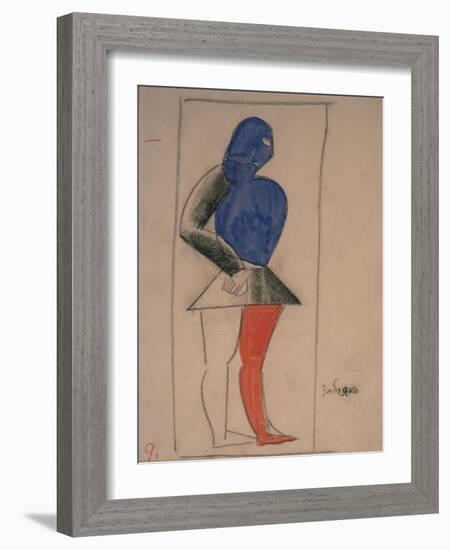 Ruffian, Costume Design for the Opera Victory over the Sun-Kasimir Severinovich Malevich-Framed Giclee Print