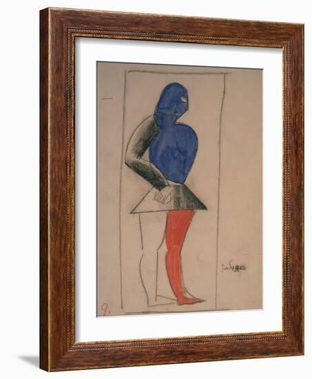 Ruffian, Costume Design for the Opera Victory over the Sun-Kasimir Severinovich Malevich-Framed Giclee Print