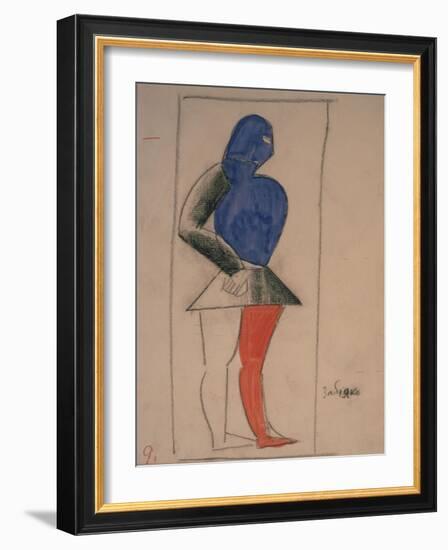 Ruffian, Costume Design for the Opera Victory over the Sun-Kasimir Severinovich Malevich-Framed Giclee Print