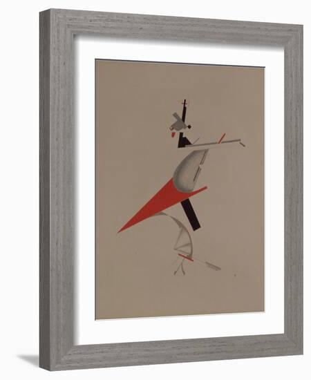 Ruffian, Figurine for the Opera Victory over the Sun by A. Kruchenykh, 1920-1921-El Lissitzky-Framed Giclee Print