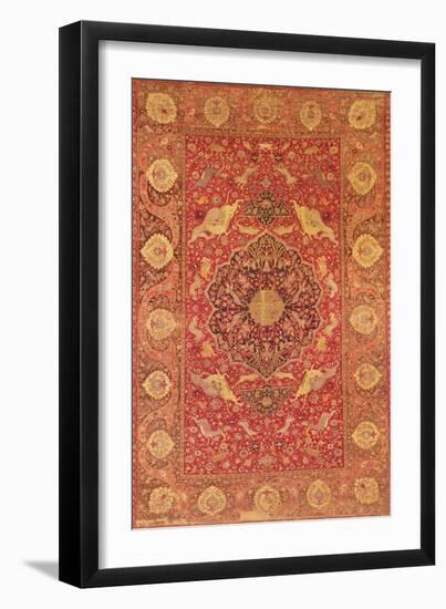 Rug Decorated with Scenes of Fighting Animals-null-Framed Giclee Print