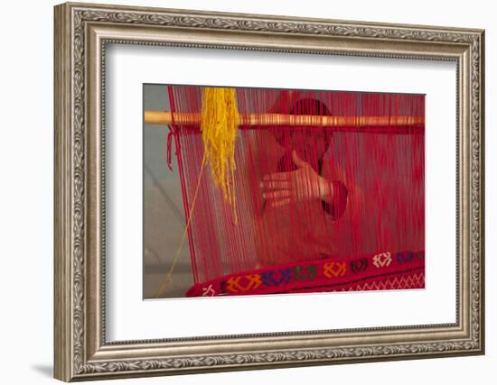 Rug making is a typical women job.-Michele Molinari-Framed Photographic Print