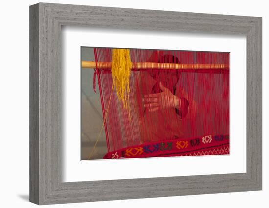 Rug making is a typical women job.-Michele Molinari-Framed Photographic Print