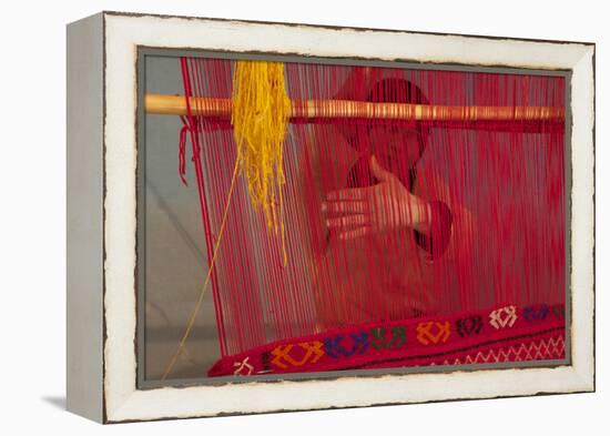 Rug making is a typical women job.-Michele Molinari-Framed Premier Image Canvas