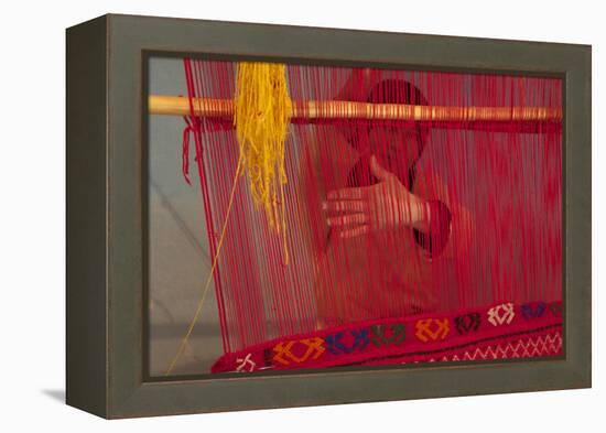 Rug making is a typical women job.-Michele Molinari-Framed Premier Image Canvas