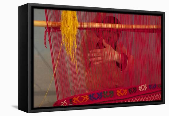 Rug making is a typical women job.-Michele Molinari-Framed Premier Image Canvas