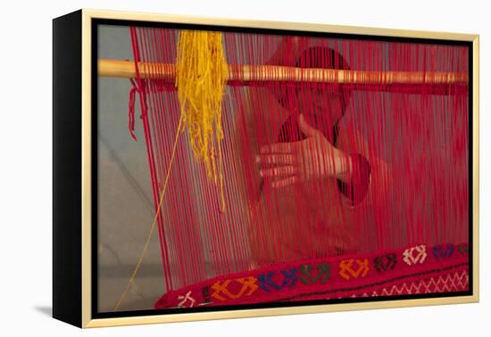 Rug making is a typical women job.-Michele Molinari-Framed Premier Image Canvas