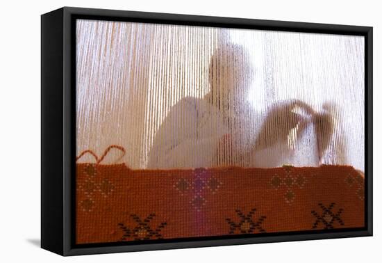 Rug making is a typical women job.-Michele Molinari-Framed Premier Image Canvas