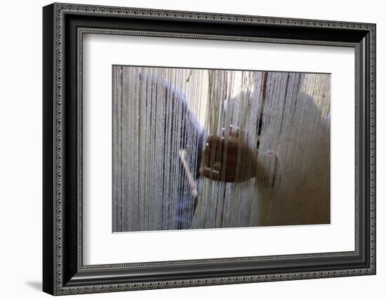 Rug making is a typical women job.-Michele Molinari-Framed Photographic Print