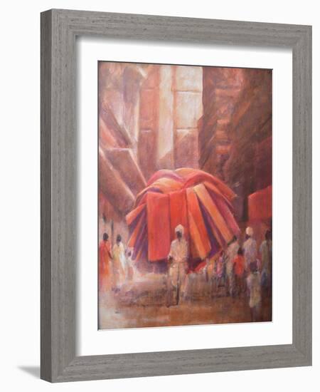 Rug Seller on Bike-Lincoln Seligman-Framed Giclee Print