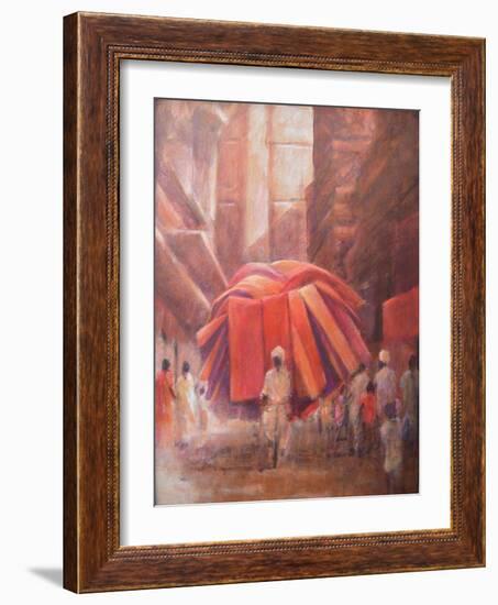 Rug Seller on Bike-Lincoln Seligman-Framed Giclee Print