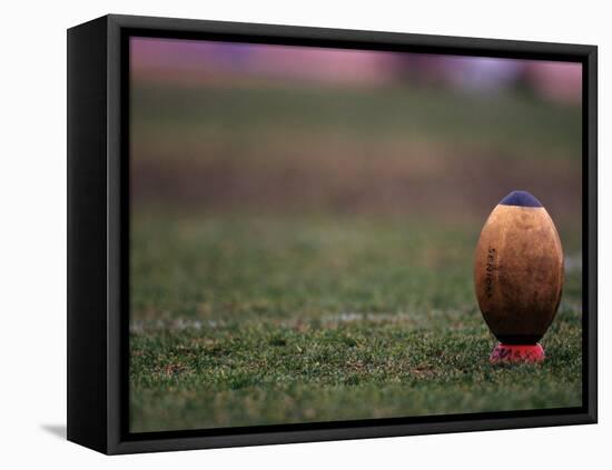 Rugby Ball on Tee, Paris, France-null-Framed Premier Image Canvas