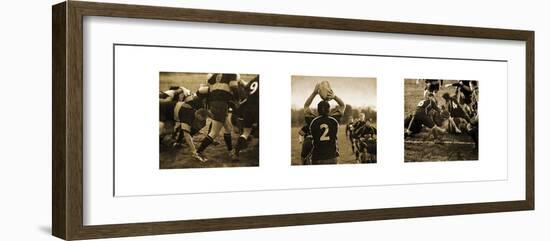 Rugby Game Triptych-Pete Kelly-Framed Giclee Print