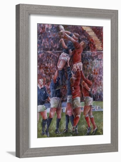 Rugby International, Wales V Scotland-Gareth Lloyd Ball-Framed Giclee Print