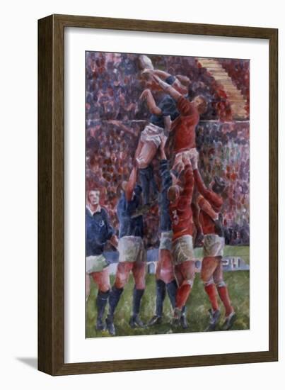 Rugby International, Wales V Scotland-Gareth Lloyd Ball-Framed Giclee Print