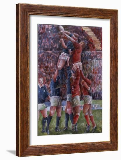 Rugby International, Wales V Scotland-Gareth Lloyd Ball-Framed Giclee Print