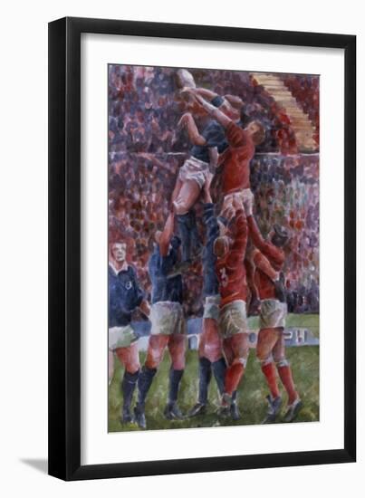 Rugby International, Wales V Scotland-Gareth Lloyd Ball-Framed Giclee Print