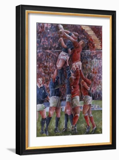 Rugby International, Wales V Scotland-Gareth Lloyd Ball-Framed Giclee Print