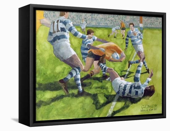 Rugby Match: Australia v Argentina in the World Cup, 1991-Gareth Lloyd Ball-Framed Premier Image Canvas