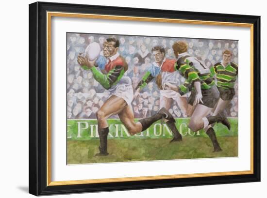 Rugby Match: Harlequins v Northampton, 1992-Gareth Lloyd Ball-Framed Giclee Print