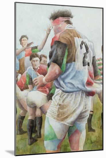 Rugby Match: Harlequins v Northampton, Brian Moore at the Line Out, 1992-Gareth Lloyd Ball-Mounted Giclee Print