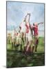 Rugby Match: Llanelli v Swansea, Line Out, 1992-Gareth Lloyd Ball-Mounted Giclee Print