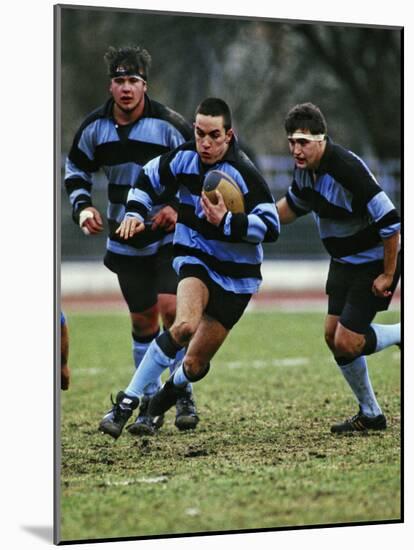 Rugby Players in Action, Paris, France-Paul Sutton-Mounted Photographic Print