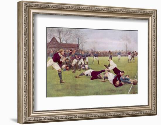 Rugby Try Scored 1897-Ernest Prater-Framed Photographic Print