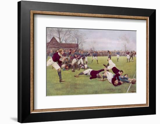 Rugby Try Scored 1897-Ernest Prater-Framed Photographic Print